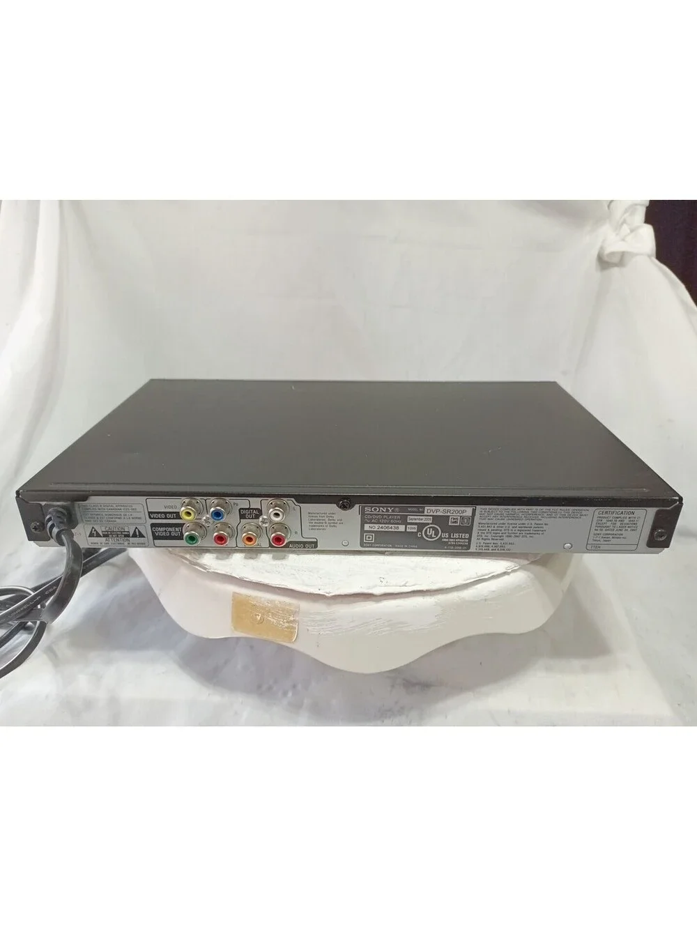 Sony DVP-SR200P DVD CD Player Progressive Scan Multi-Format MP3 Tested No Remote